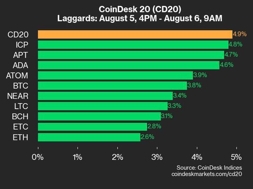 CoinDesk 20 Performance Update: RNDR Bounces 14.2%, Leading Index Higher